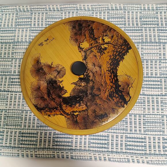 Vintage Japan Laquerware Lidded Dish Bowl Sectioned Tray Removeable 11.5 Asian - Picture 3 of 16